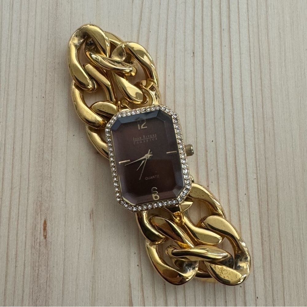 Vintage Joan Rivers Gold Toned Chain Link Ladies Watch